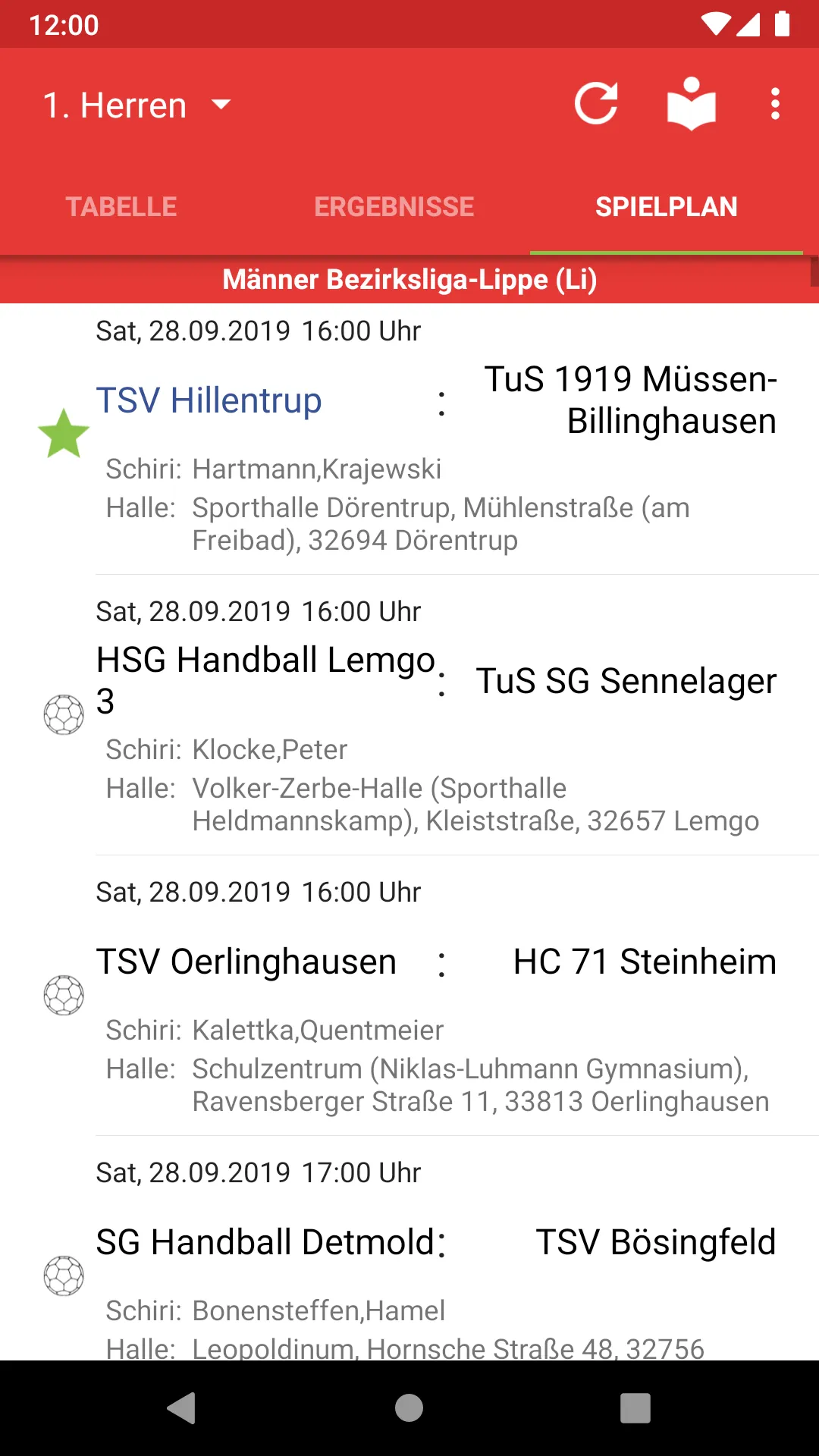 TSV Hillentrup Handball | Indus Appstore | Screenshot