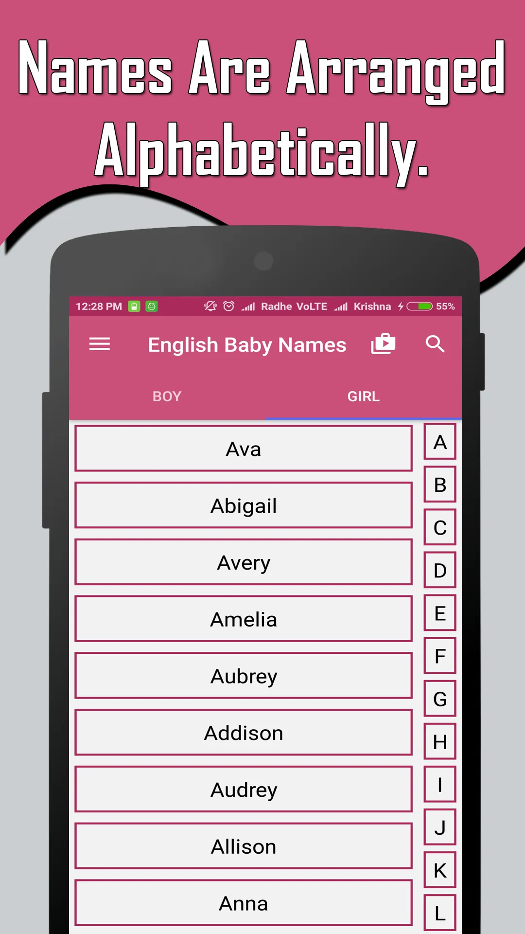 English Baby Girl & Boy Names  | Indus Appstore | Screenshot