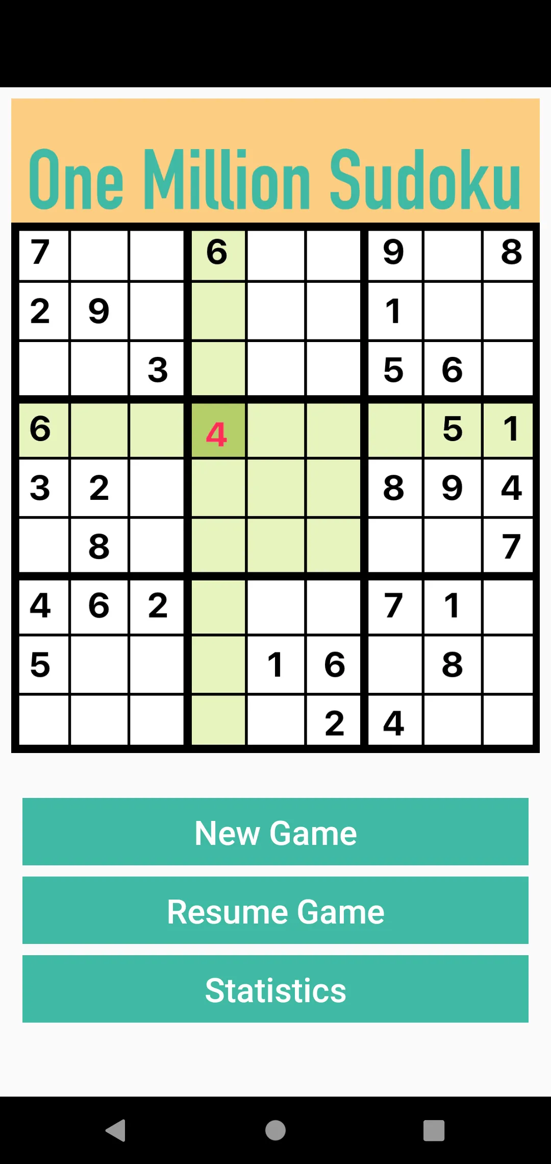 One Million Sudoku | Indus Appstore | Screenshot