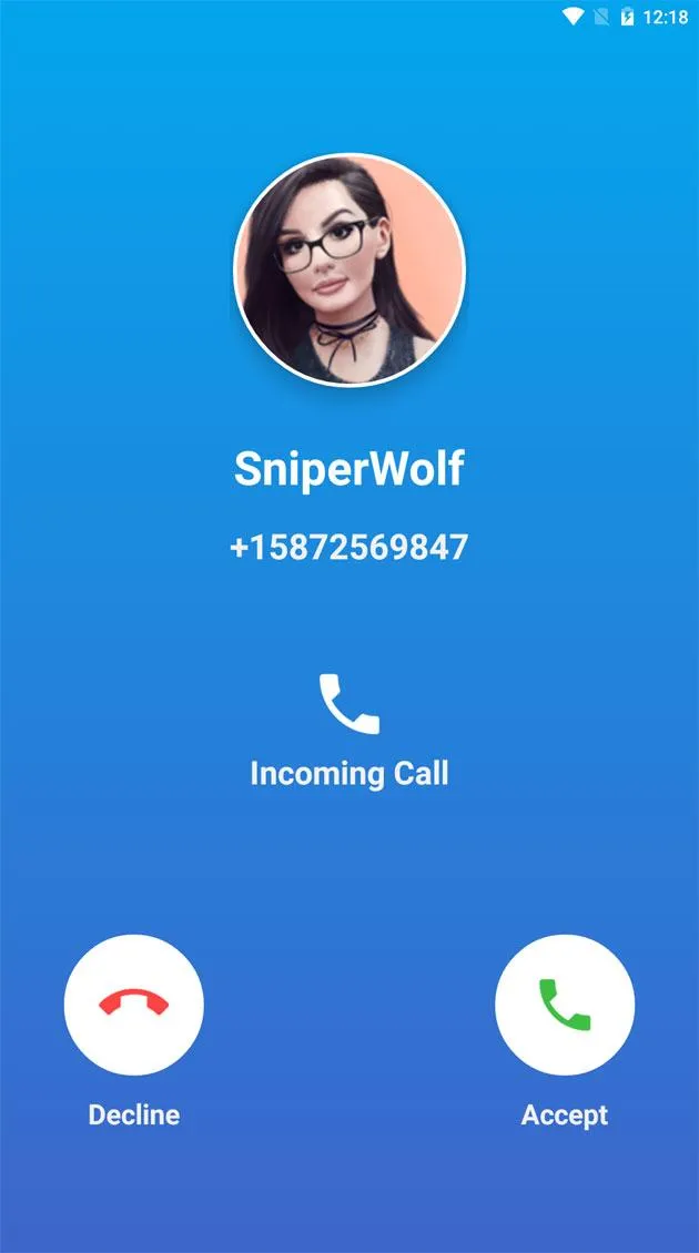 SniperWolf Fake Call | Indus Appstore | Screenshot