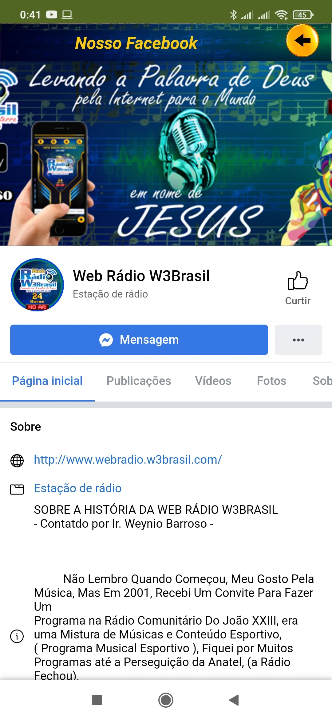 WEB RÁDIO W3BRASIL | Indus Appstore | Screenshot