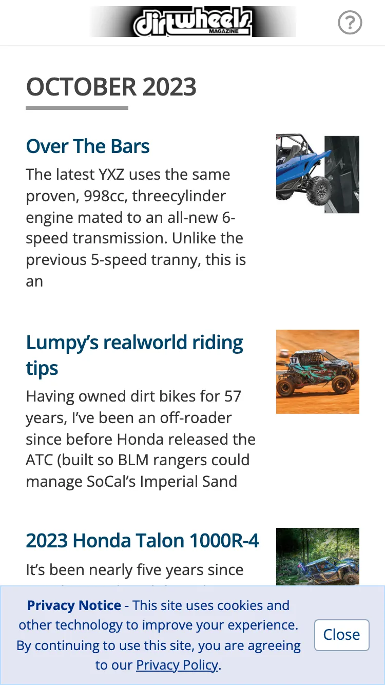 DIRT WHEELS MAGAZINE | Indus Appstore | Screenshot