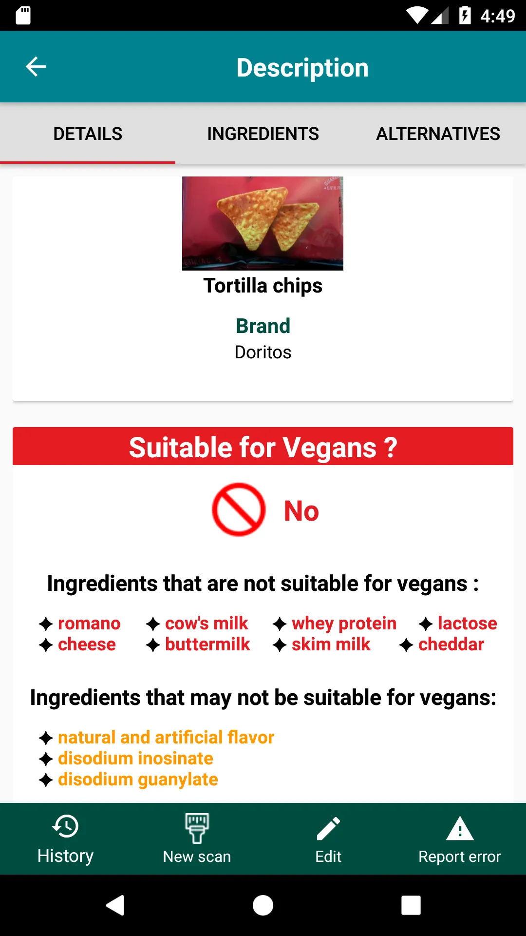 My Vegan Scanner | Indus Appstore | Screenshot