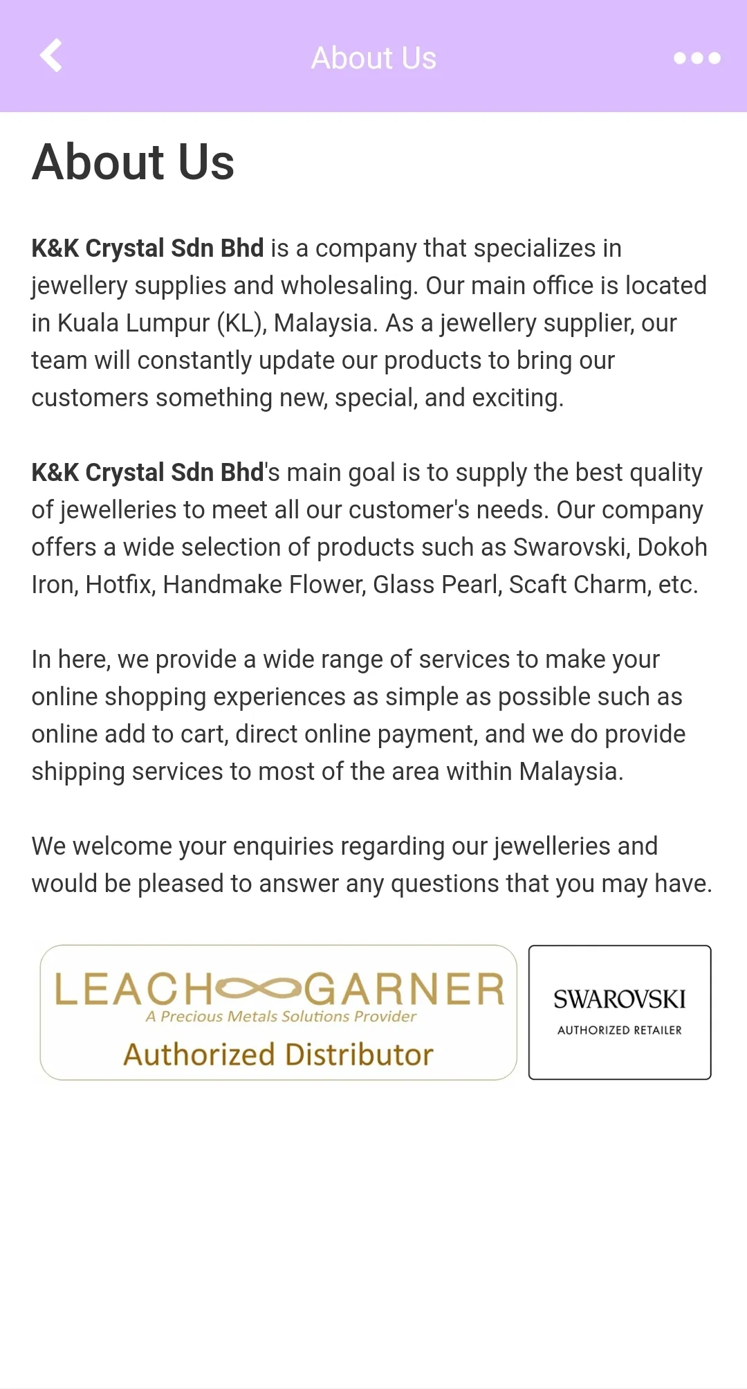 K & K Crystal Sdn Bhd | Indus Appstore | Screenshot