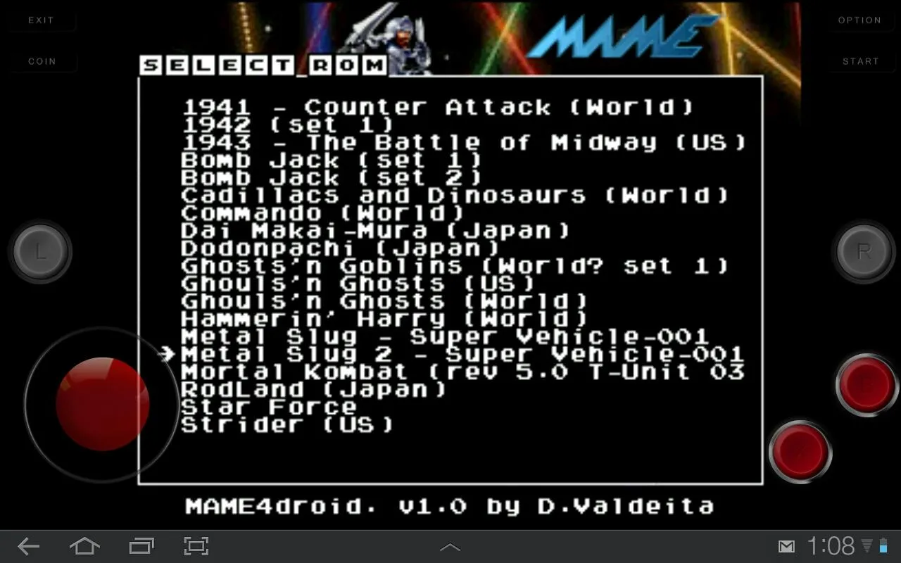 MAME4droid (0.37b5) | Indus Appstore | Screenshot