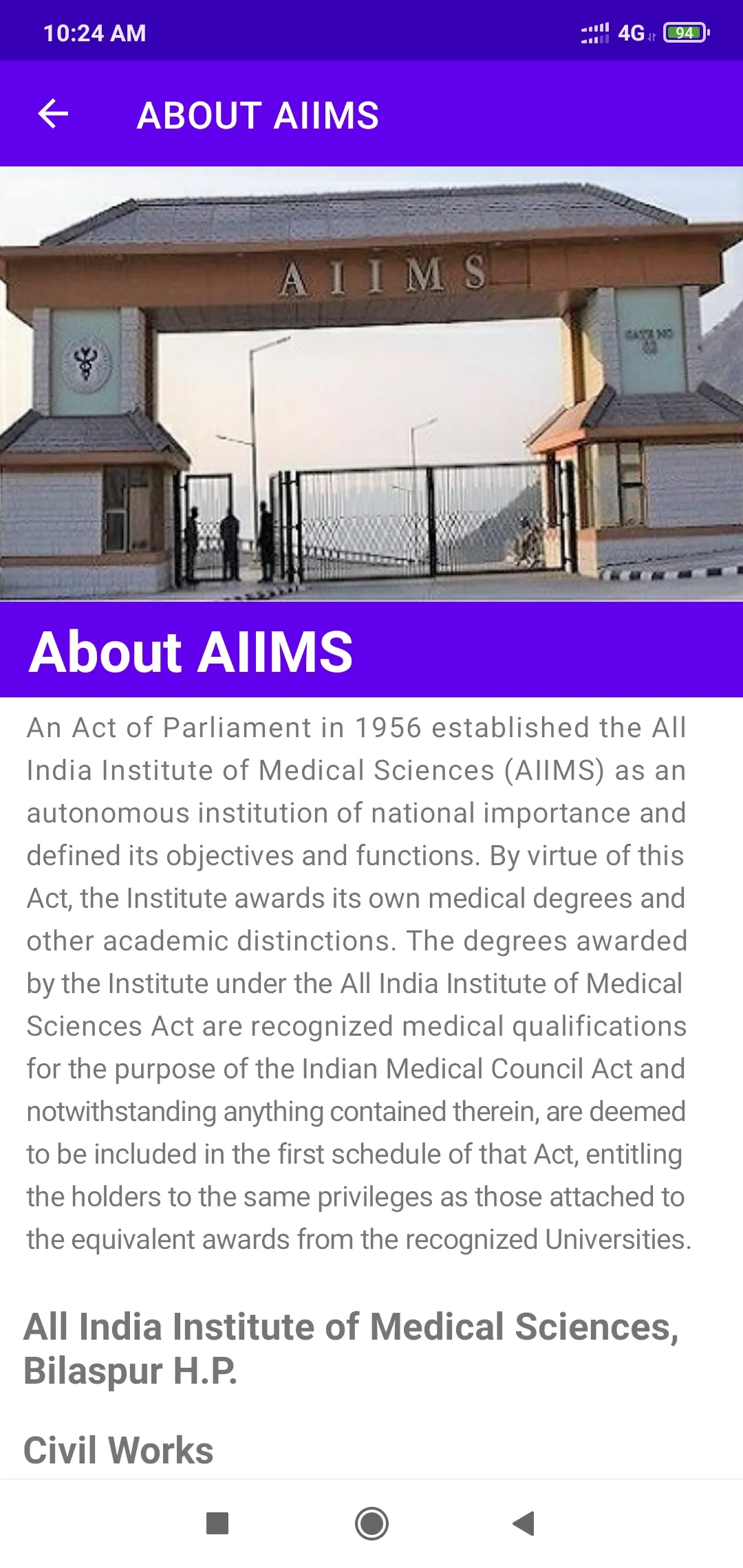 AIIMS Bilaspur | Indus Appstore | Screenshot