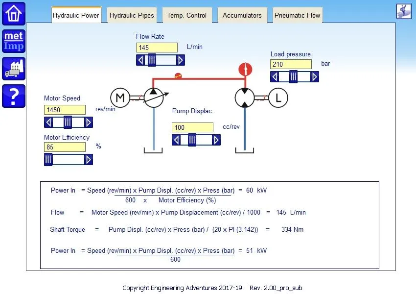 Hydraulic Fluid Power Calculat | Indus Appstore | Screenshot