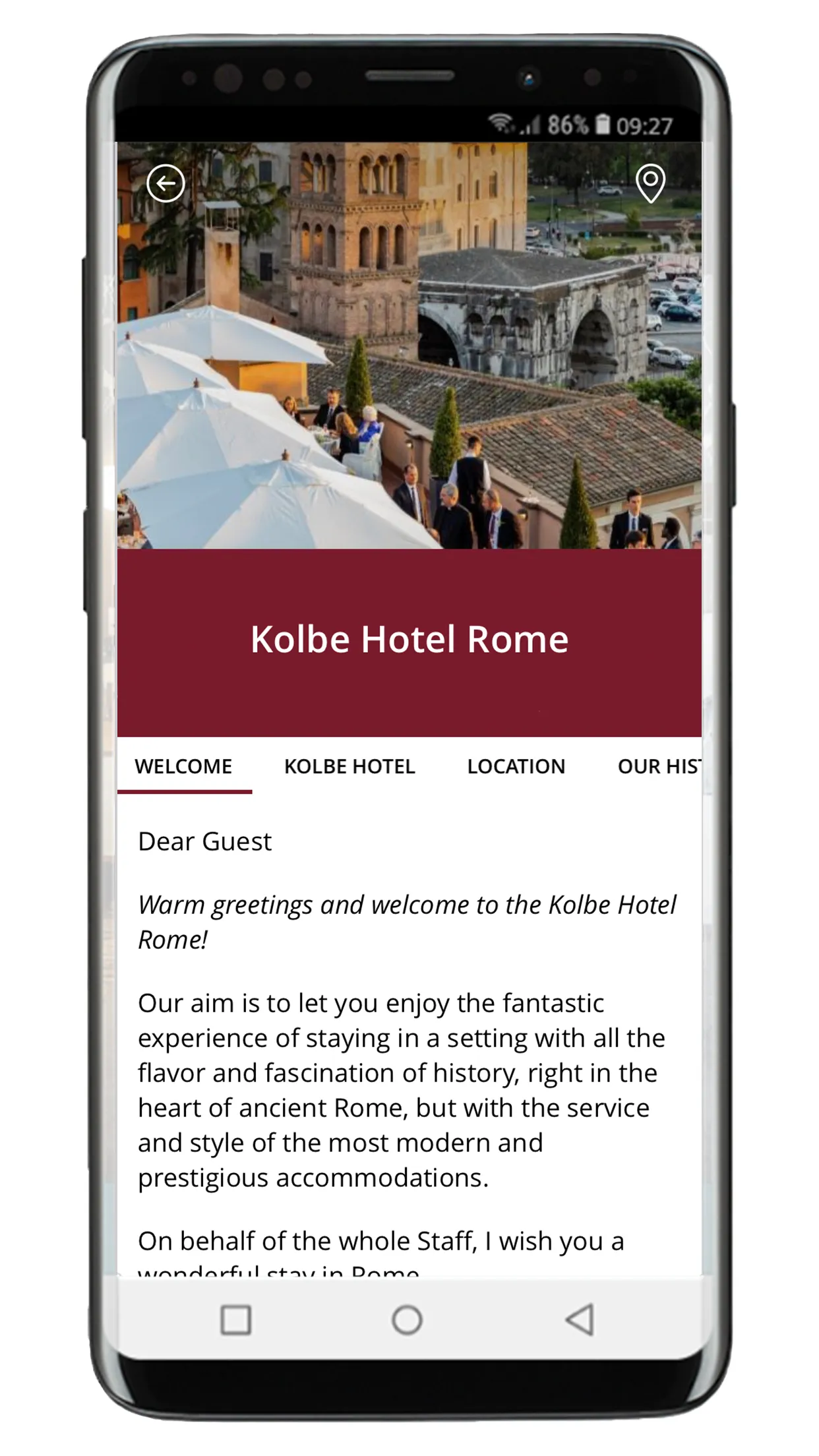 Kolbe Hotel Rome | Indus Appstore | Screenshot