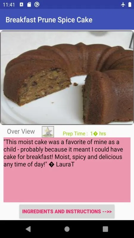 Spice cake recipe | Indus Appstore | Screenshot