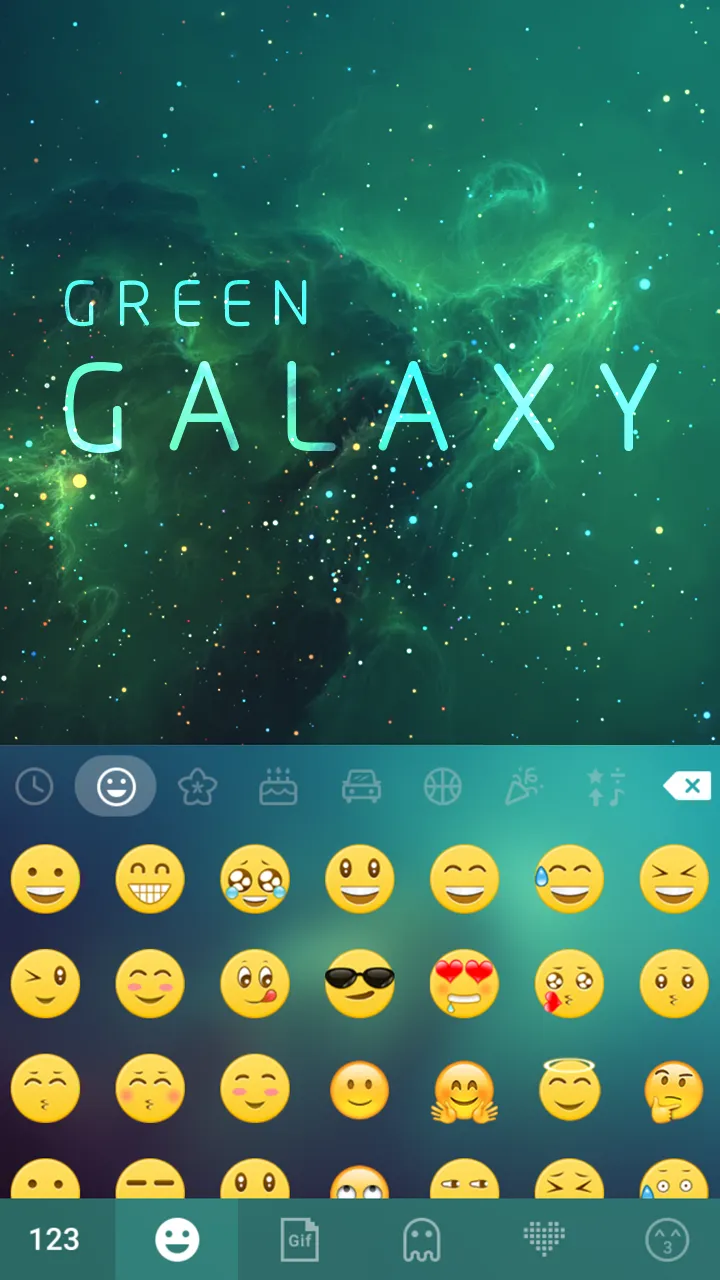 Green Galaxy Keyboard Theme | Indus Appstore | Screenshot