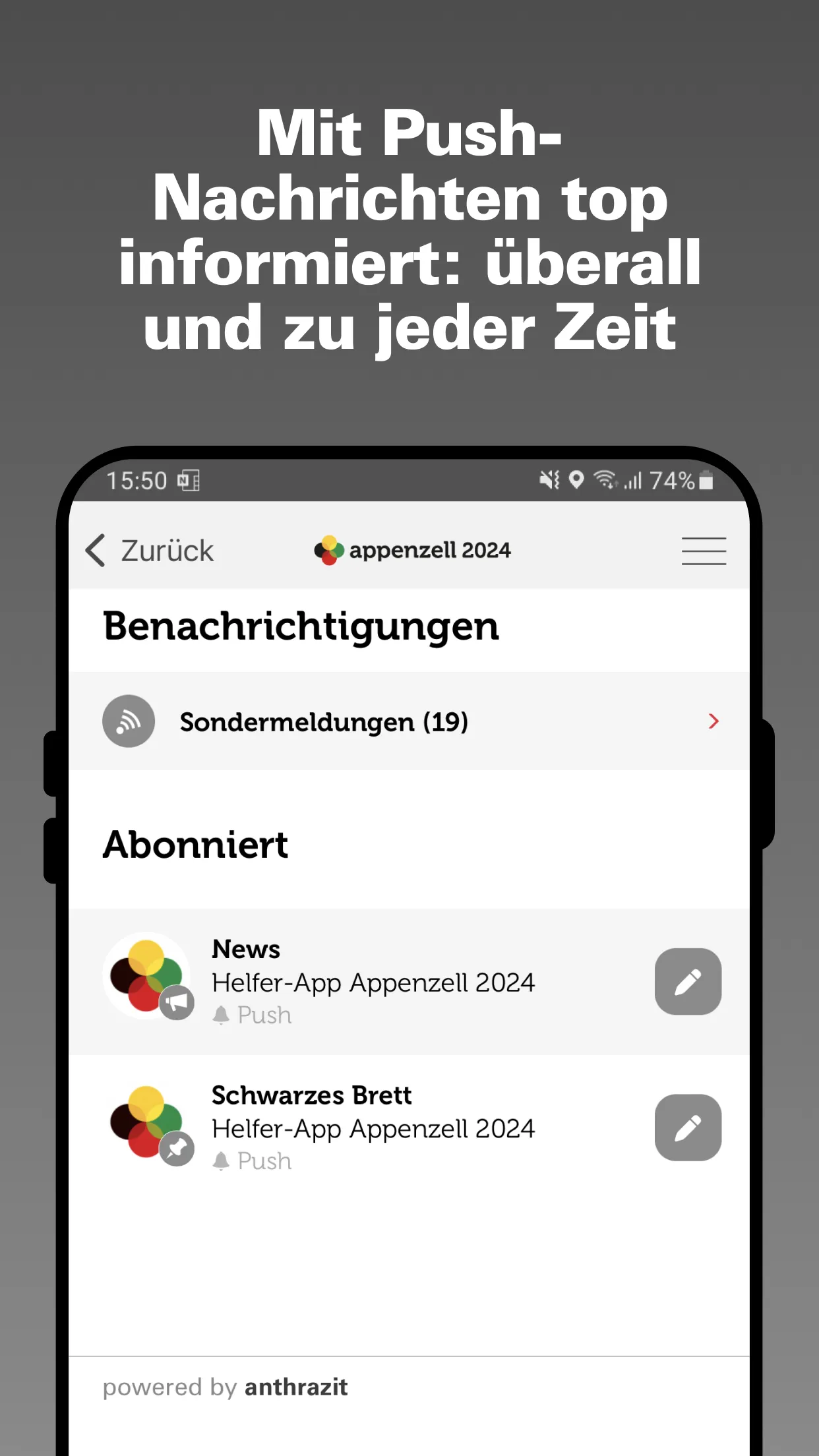 Helfer-App Appenzell 2024 | Indus Appstore | Screenshot