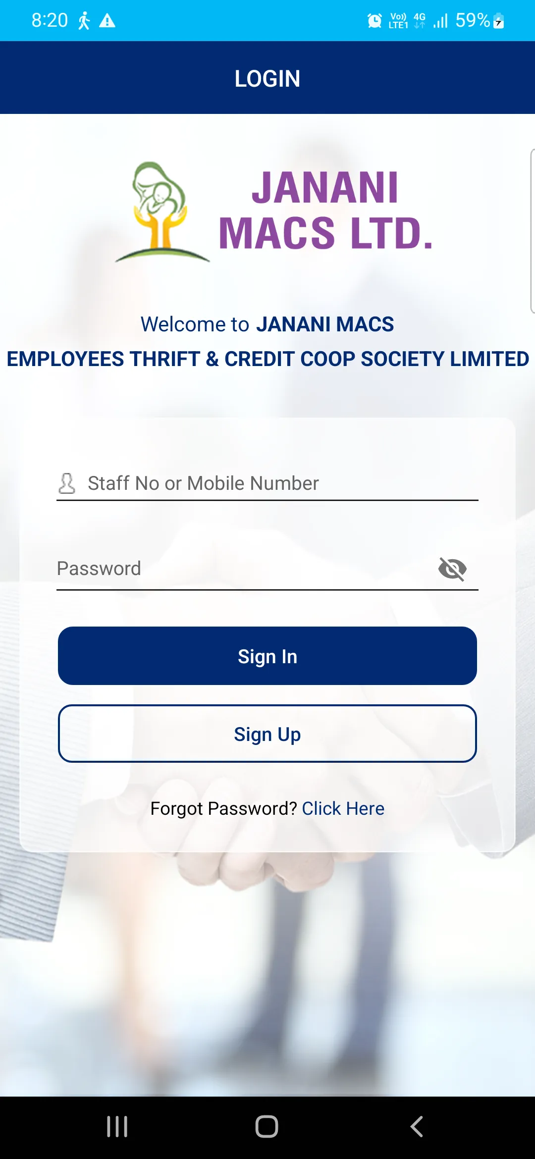 JANANI MACC SOCIETY LTD | Indus Appstore | Screenshot