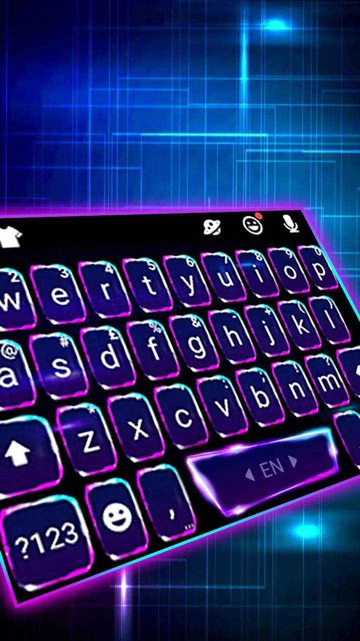 Blue 3D Tech Keyboard Backgrou | Indus Appstore | Screenshot