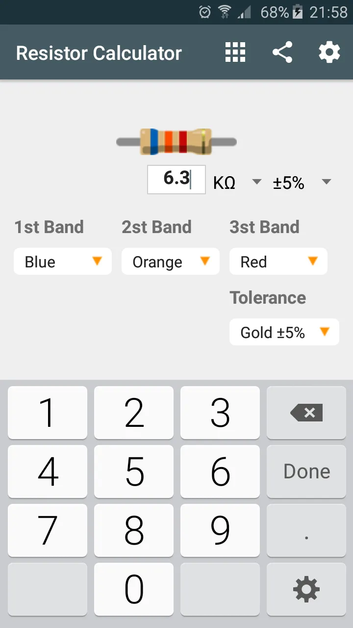 Resistor calculator/reader (TT | Indus Appstore | Screenshot