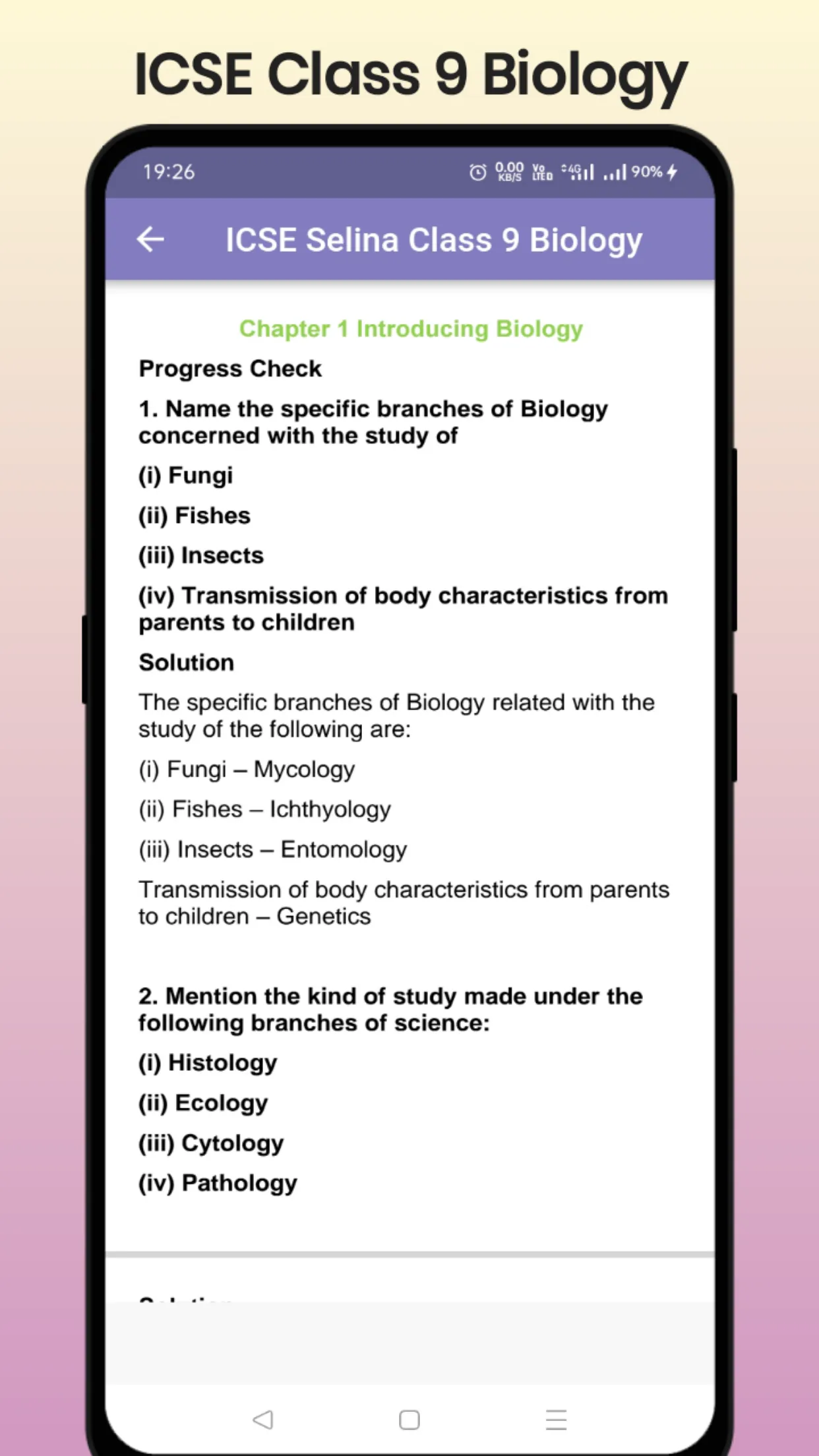 ICSE Selina Class 9 Biology | Indus Appstore | Screenshot