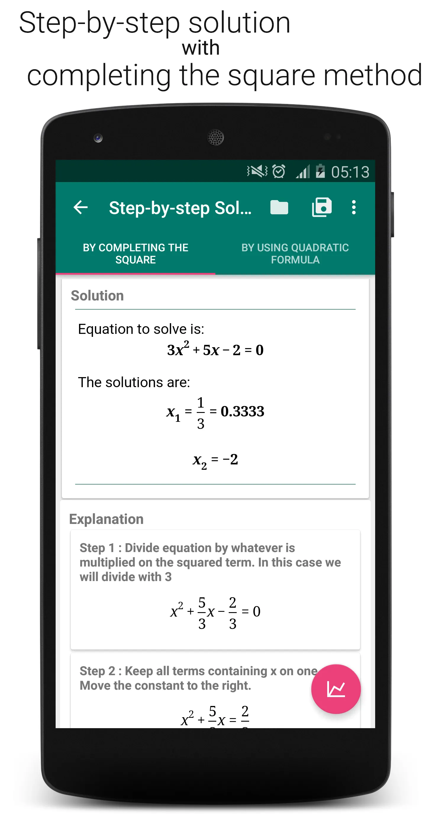 Quadratic Equation Solver | Indus Appstore | Screenshot