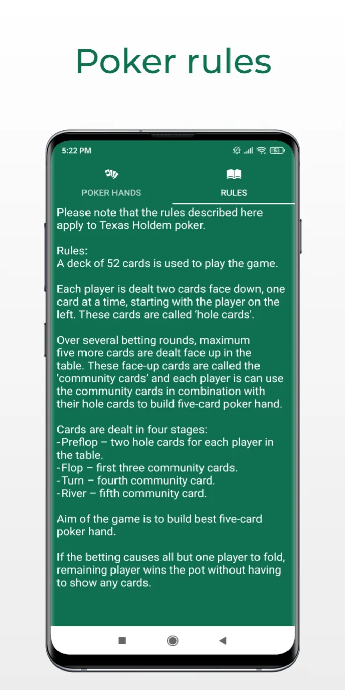 Poker rules | Indus Appstore | Screenshot