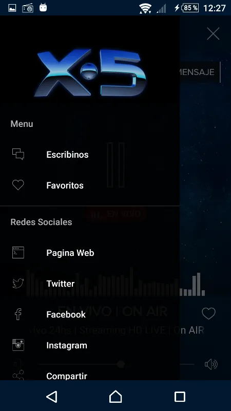 Cadena X5 Radio | Indus Appstore | Screenshot