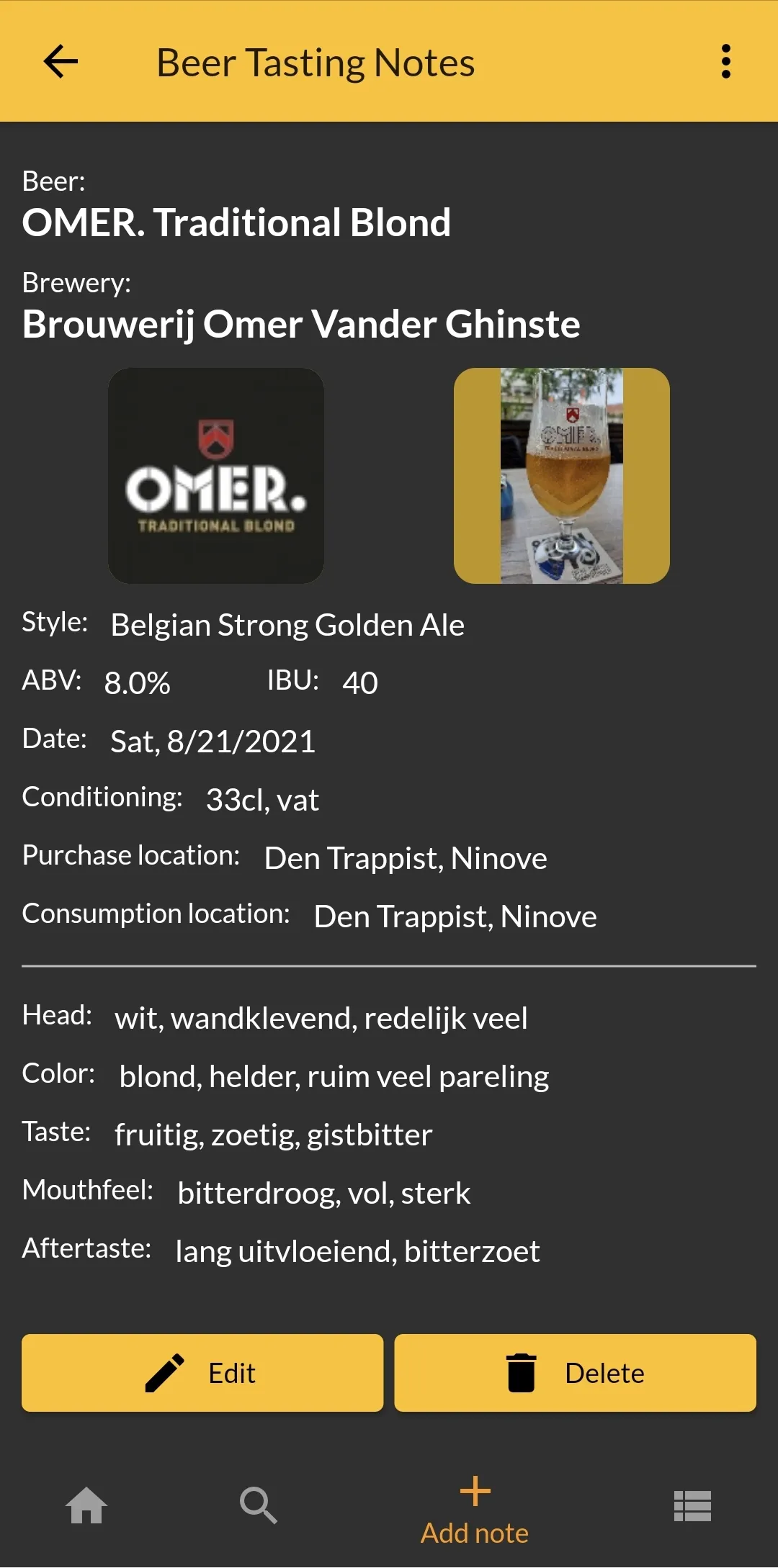 Beer Tasting Notes | Indus Appstore | Screenshot