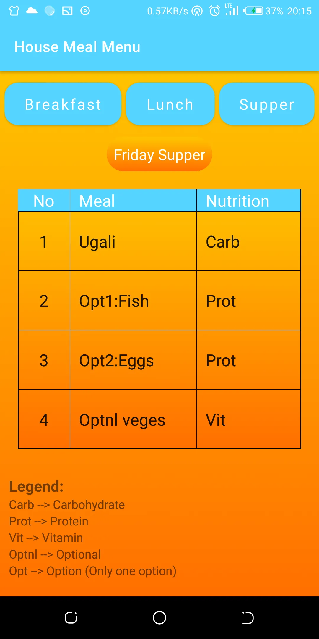 House Meal Menu | Indus Appstore | Screenshot