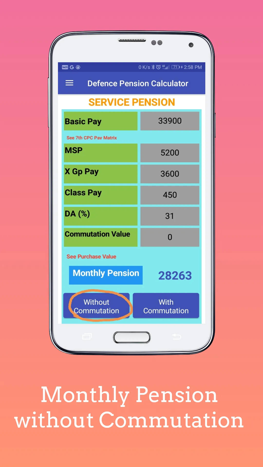 Defence Pension Calculator | Indus Appstore | Screenshot