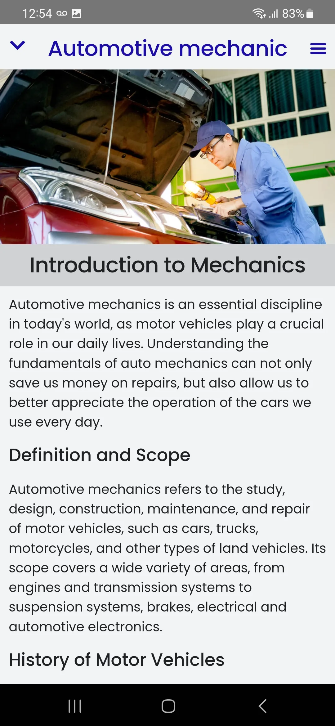 Automotive Mechanics Course | Indus Appstore | Screenshot