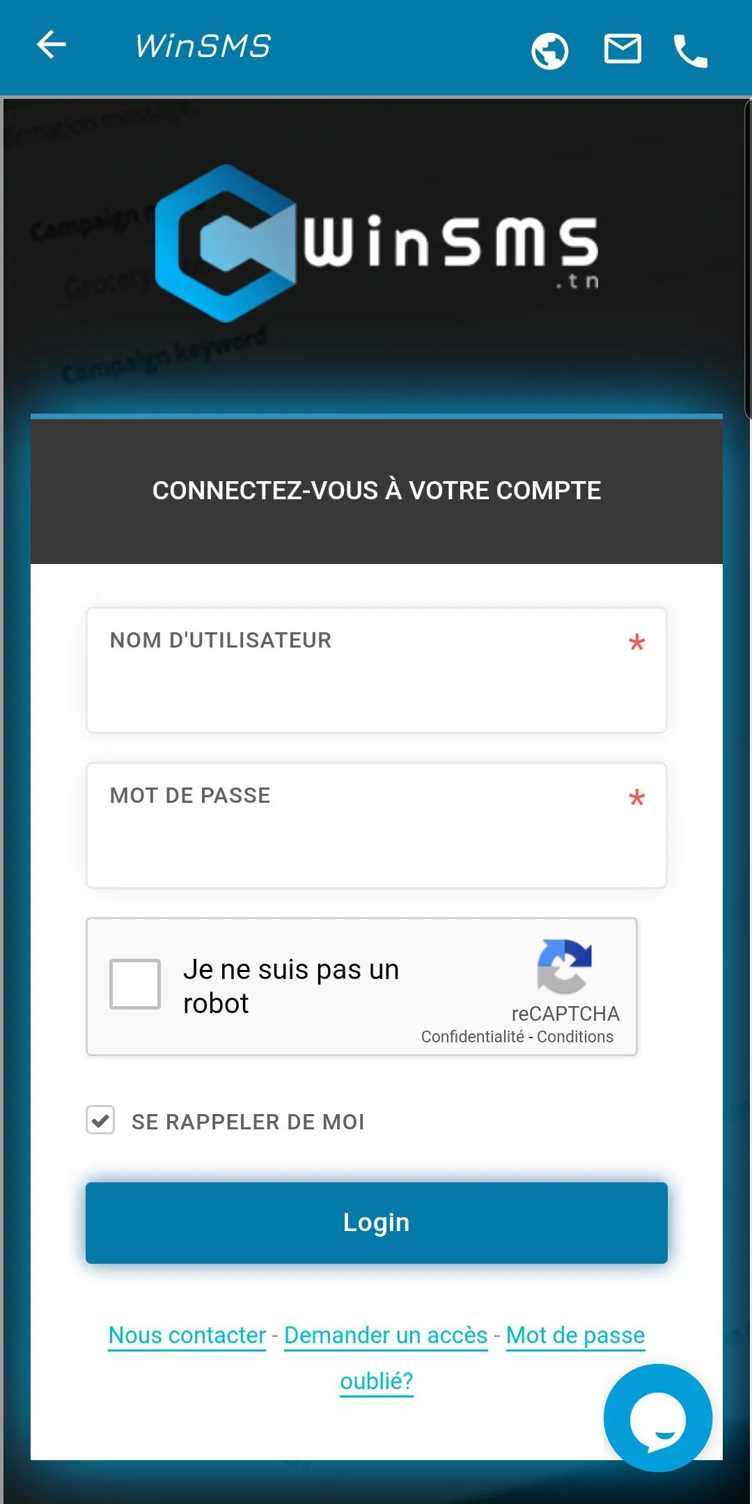 WinSMS.tn Plateforme SMS Tunis | Indus Appstore | Screenshot