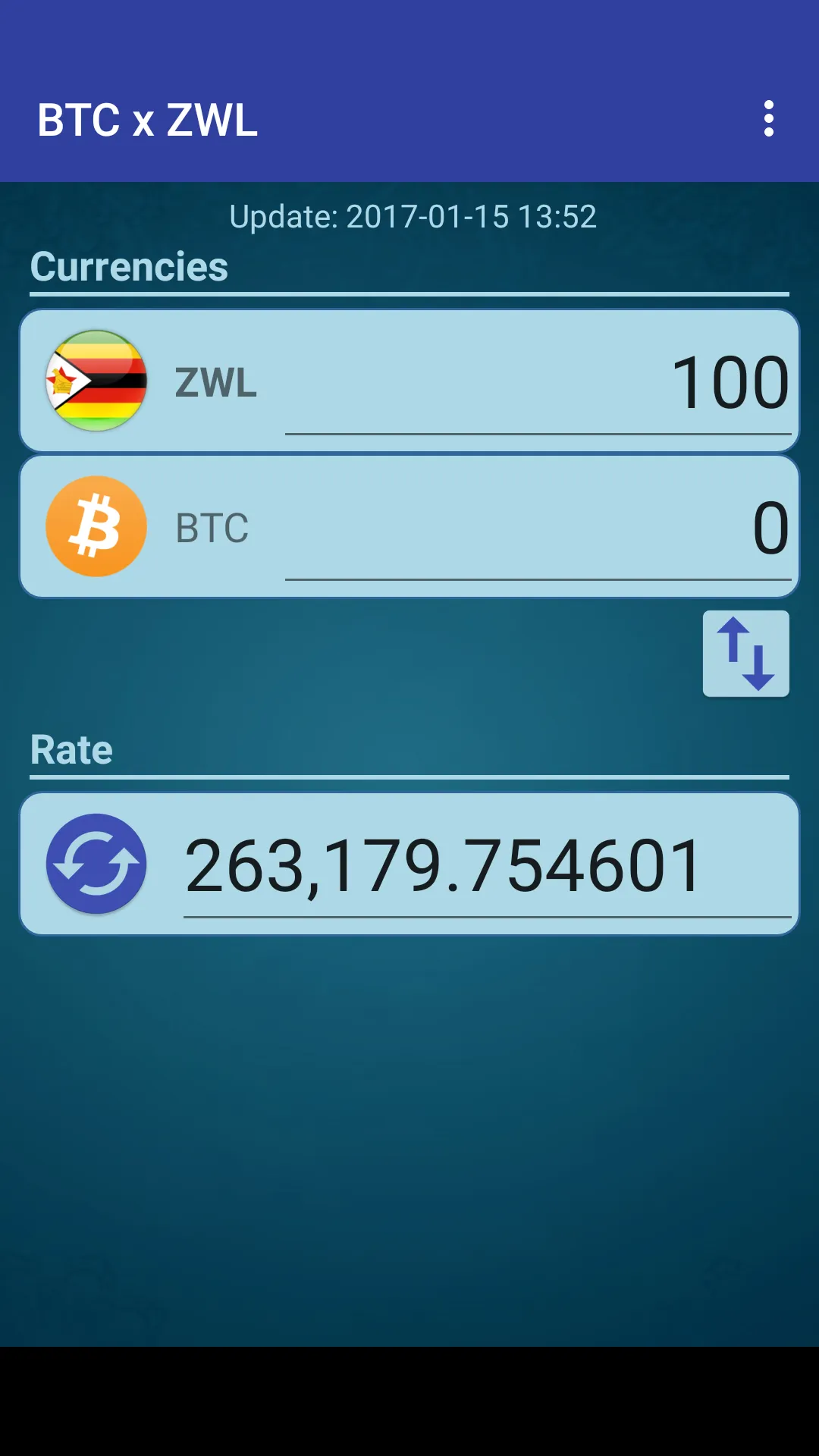 Bitcoin x Zimbabwe Dollar | Indus Appstore | Screenshot