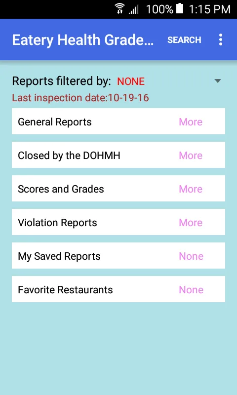 Eatery Health Grades NYC | Indus Appstore | Screenshot