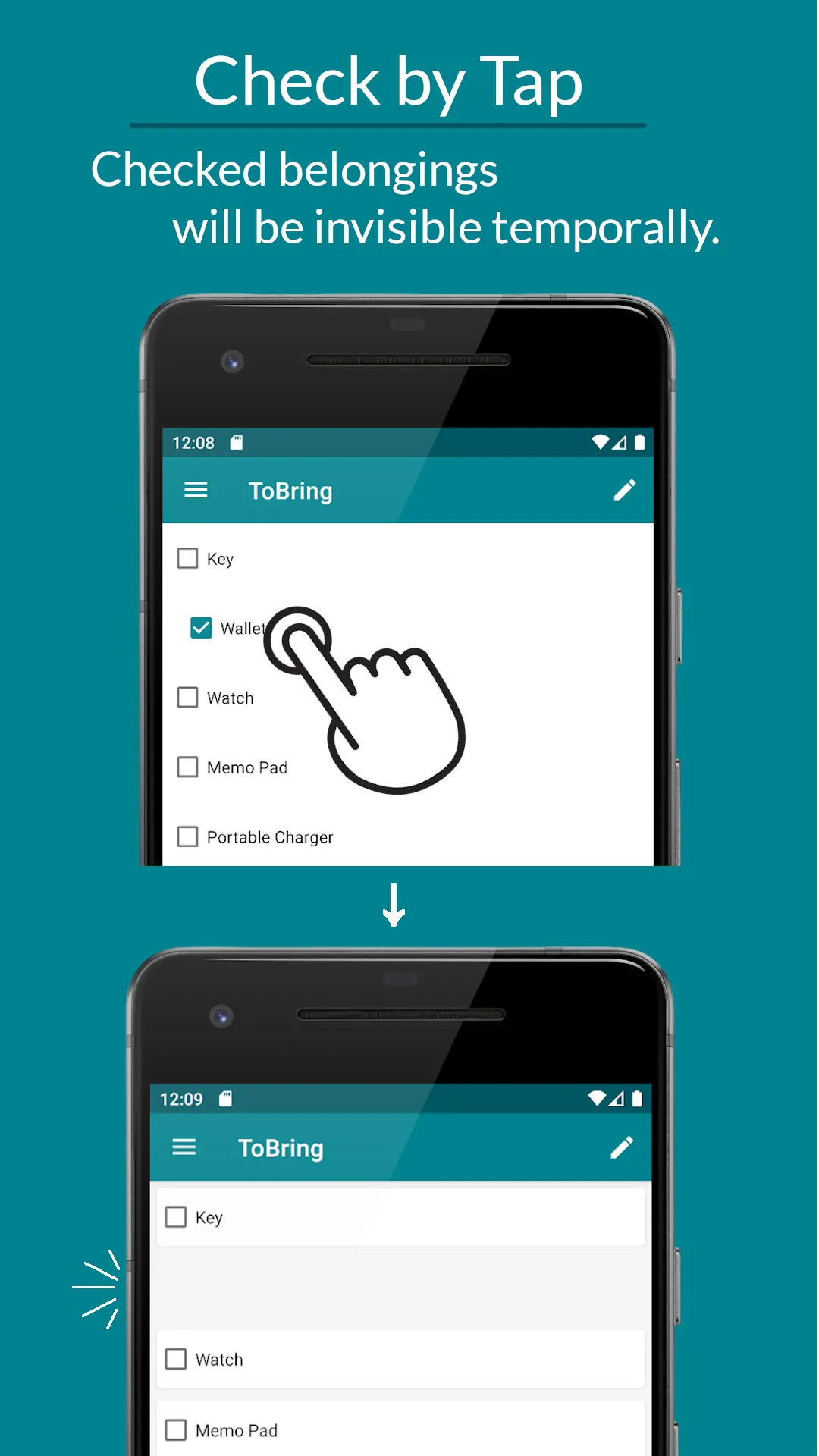 ToBring - Checking Belongings | Indus Appstore | Screenshot