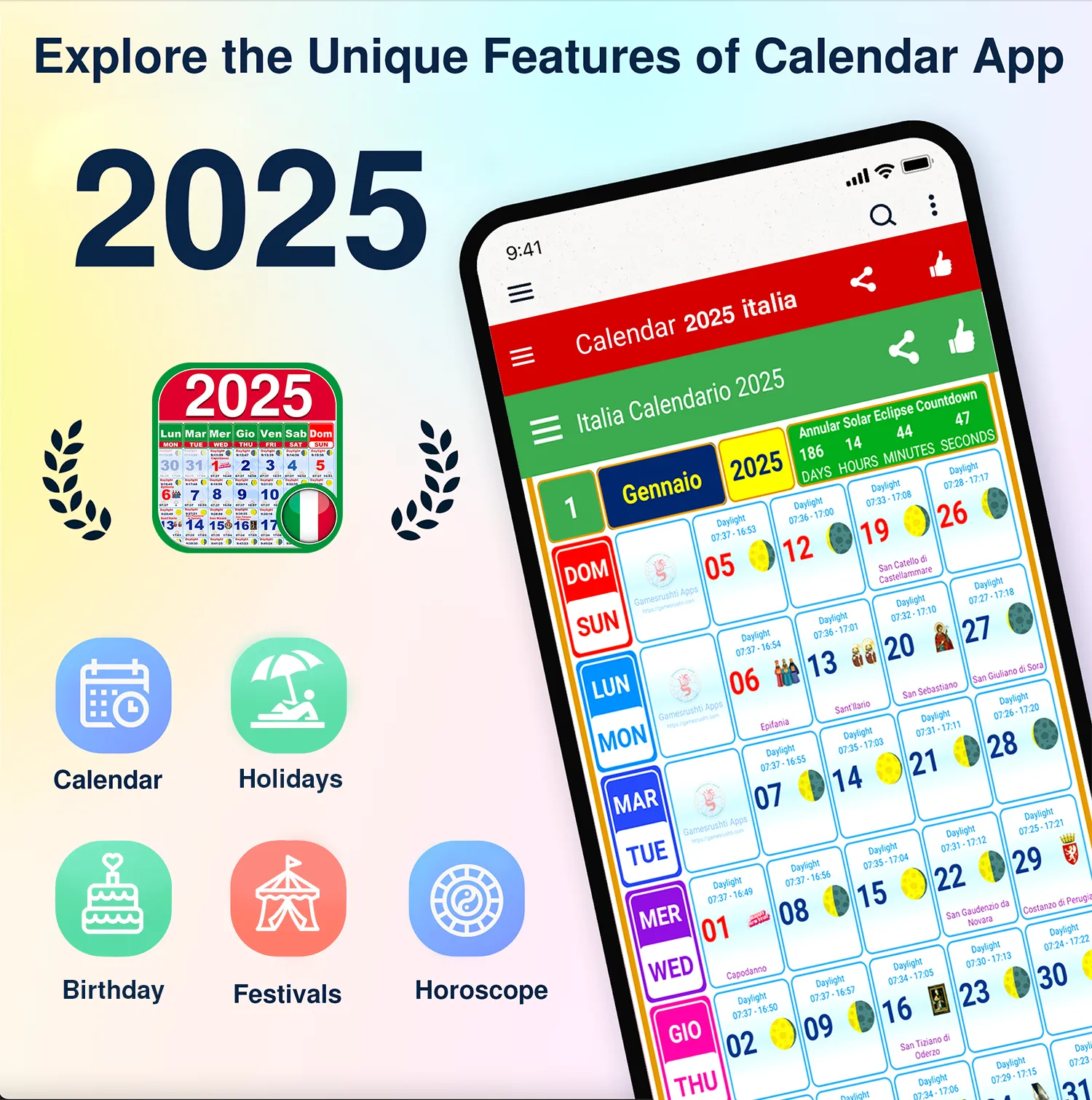 Italia Calendario 2025 | Indus Appstore | Screenshot