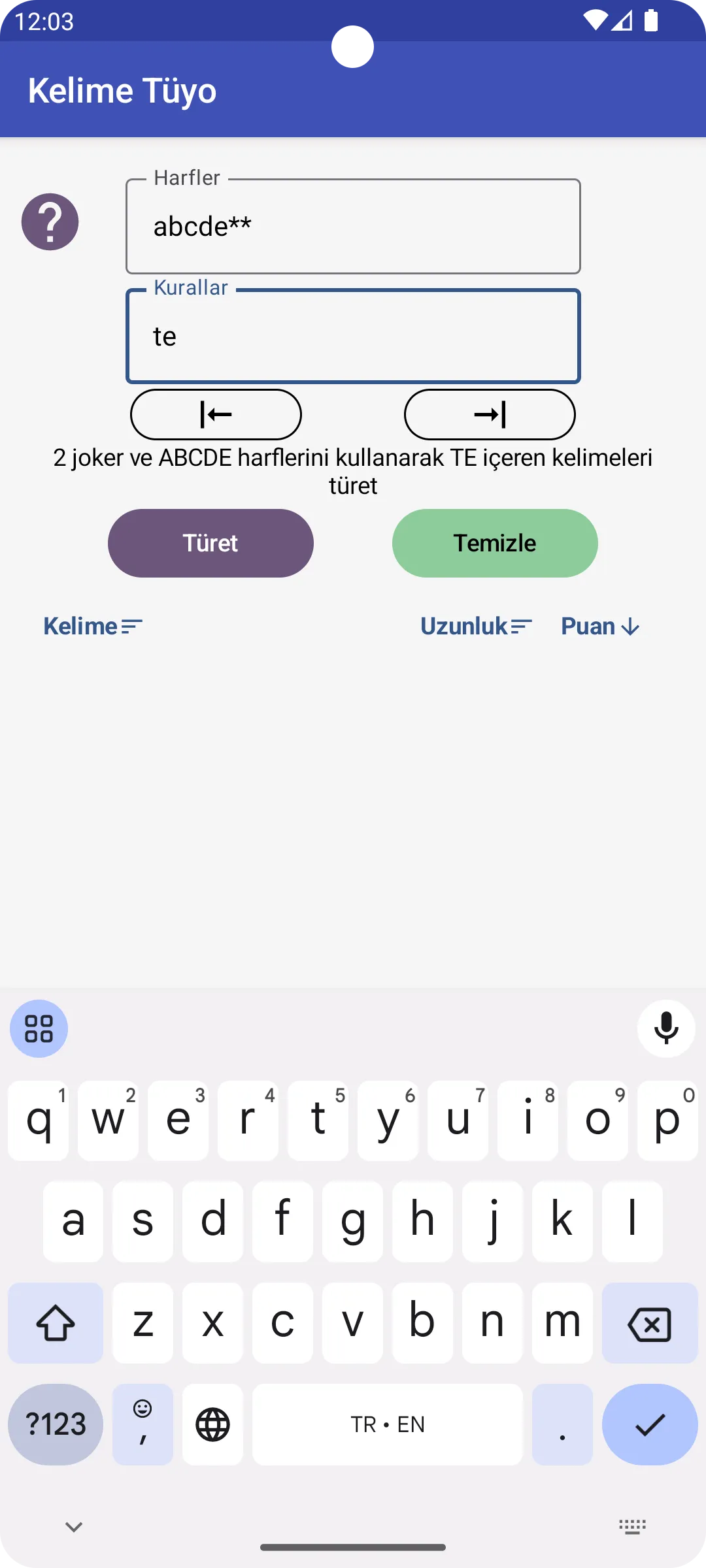 Kelime Tüyo - Bulucu - Türet | Indus Appstore | Screenshot