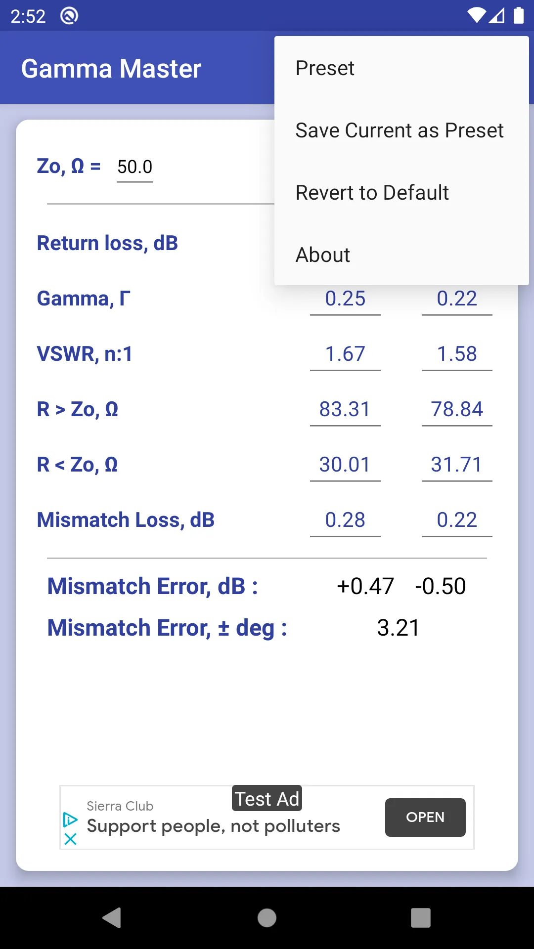 Gamma Master - RF Calculator | Indus Appstore | Screenshot