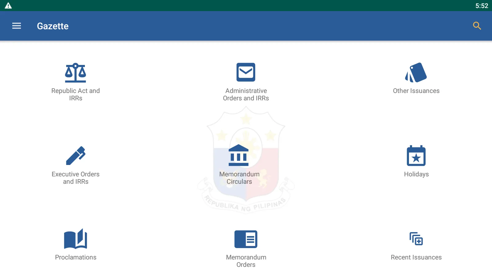 Official Gazette Philippines | Indus Appstore | Screenshot