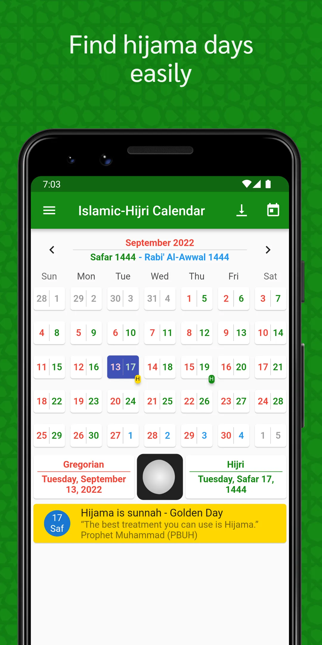 Islamic Hijri Calendar | Indus Appstore | Screenshot