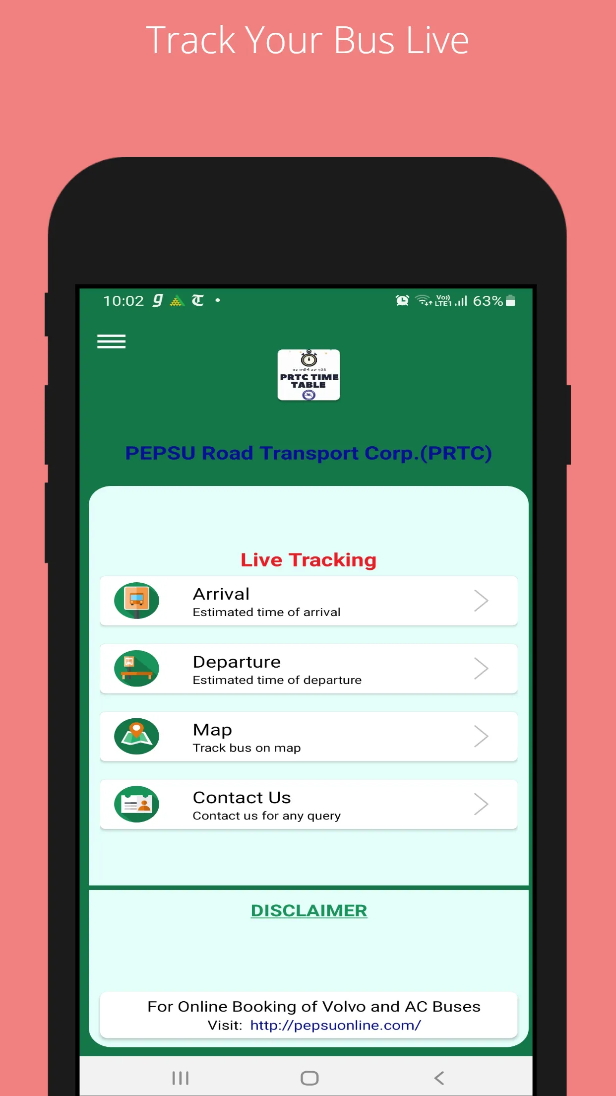 PRTC Bus Time Table | Indus Appstore | Screenshot