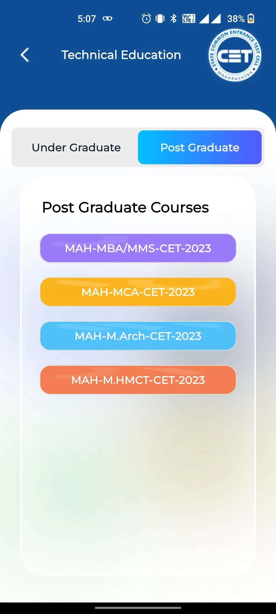 MAHA-CET Registration | Indus Appstore | Screenshot