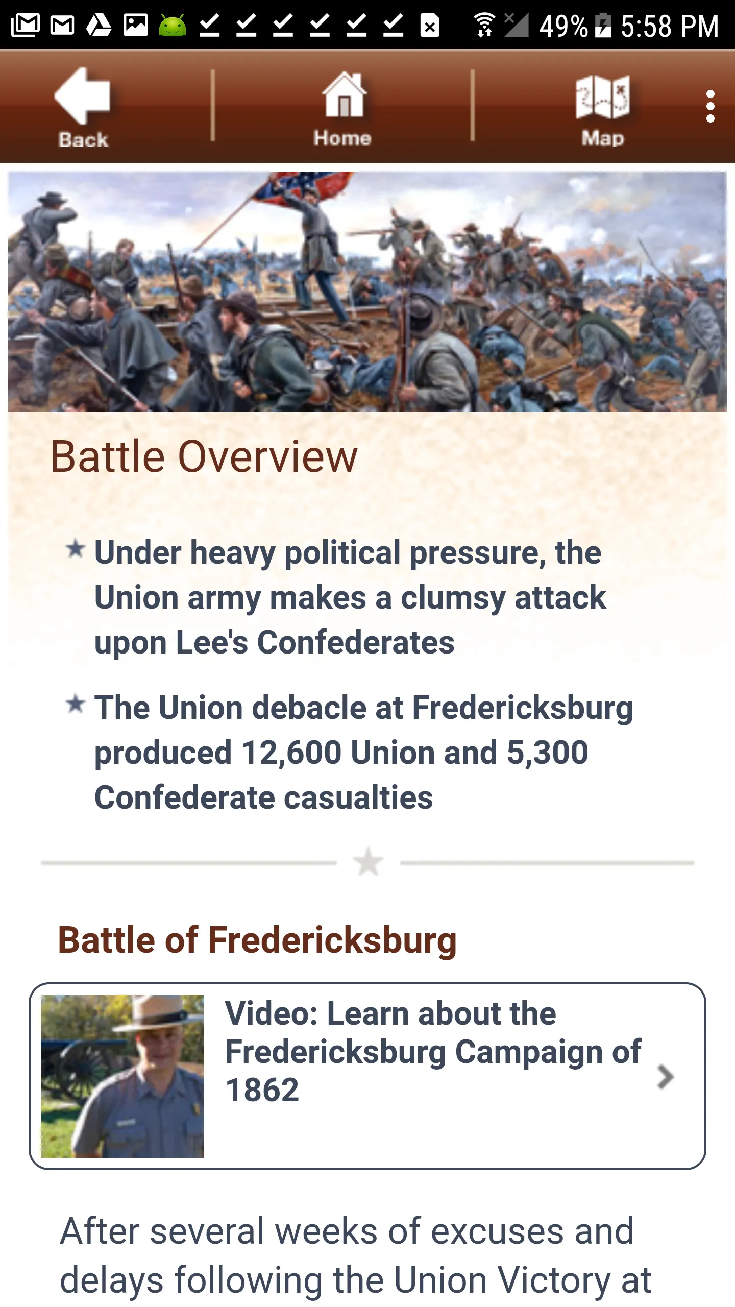 Fredericksburg Battle App | Indus Appstore | Screenshot