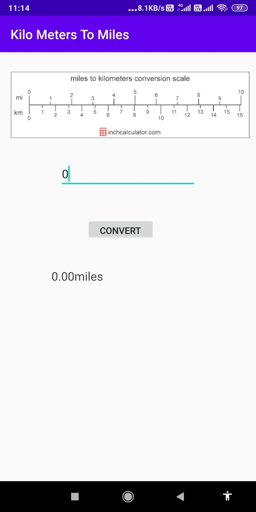 Convert Kilometers To Miles | Indus Appstore | Screenshot