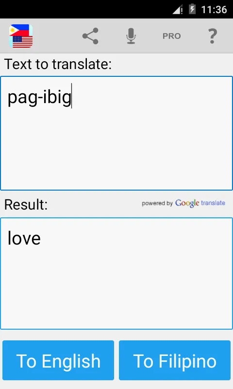 Filipino English Translator | Indus Appstore | Screenshot