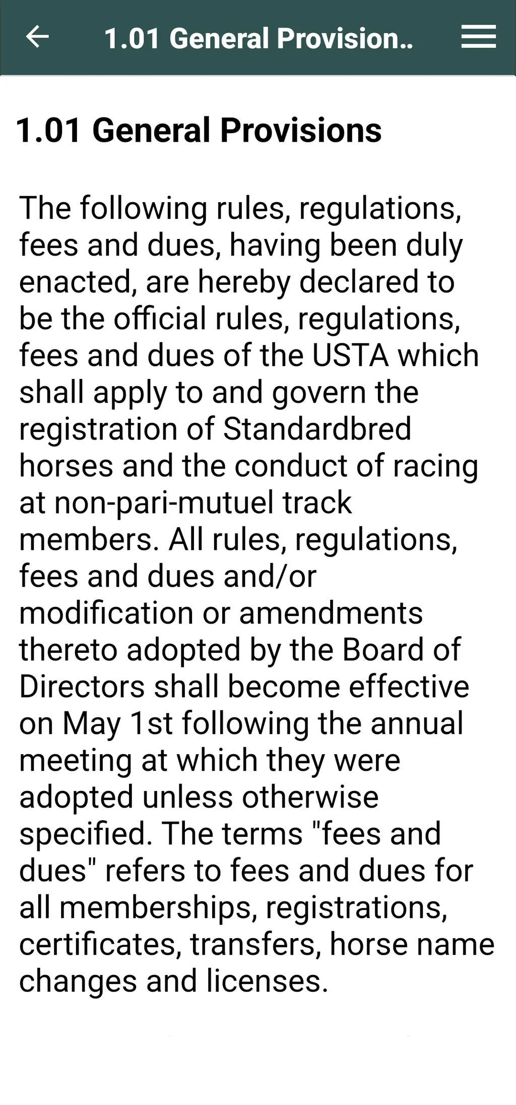 U.S. Trotting Rule Book | Indus Appstore | Screenshot