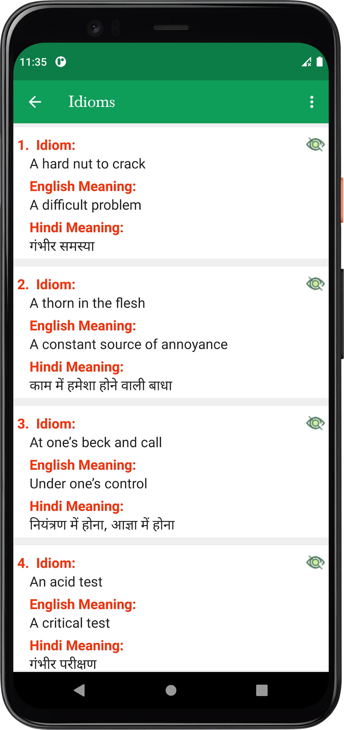 Idioms & Phrases with Meaning | Indus Appstore | Screenshot