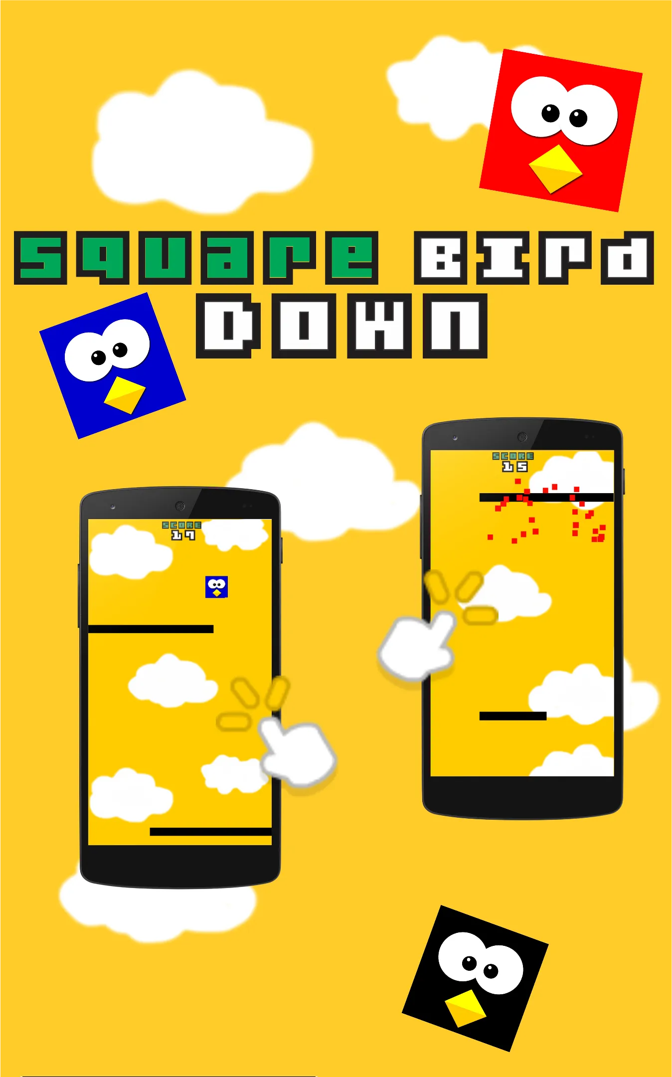 Square Bird Down | Indus Appstore | Screenshot