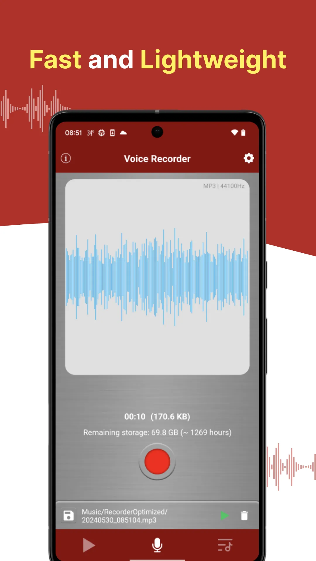 voice recorder - pro recorder | Indus Appstore | Screenshot