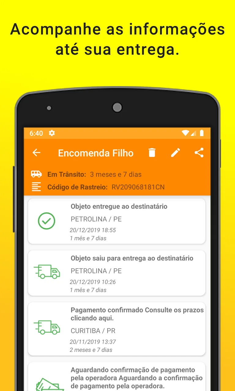 Rastreio Encomendas | Indus Appstore | Screenshot