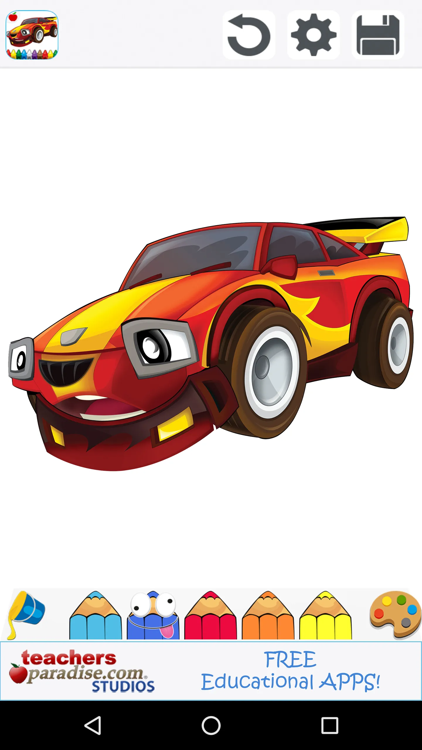 Cars Coloring Book Game | Indus Appstore | Screenshot