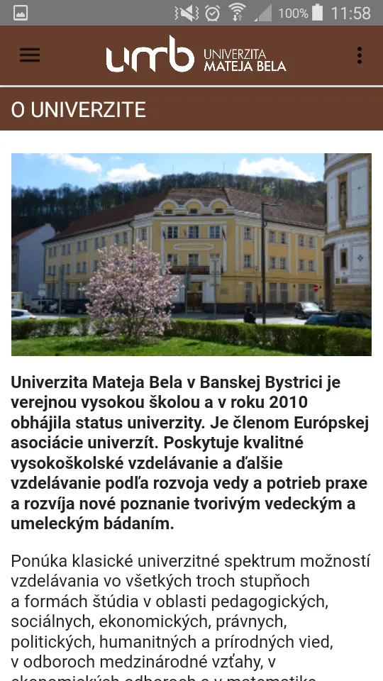 Univerzita Mateja Bela v Bansk | Indus Appstore | Screenshot