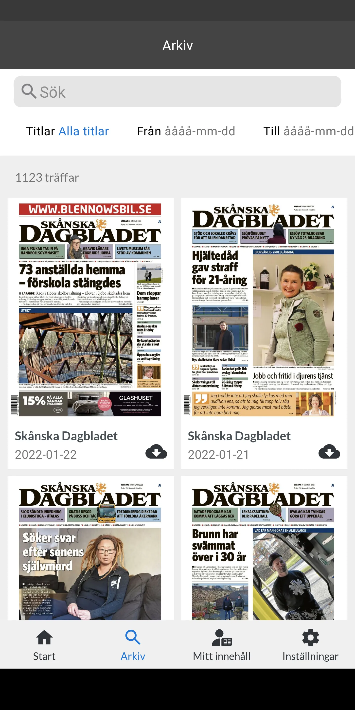 Skånskan e-tidning | Indus Appstore | Screenshot