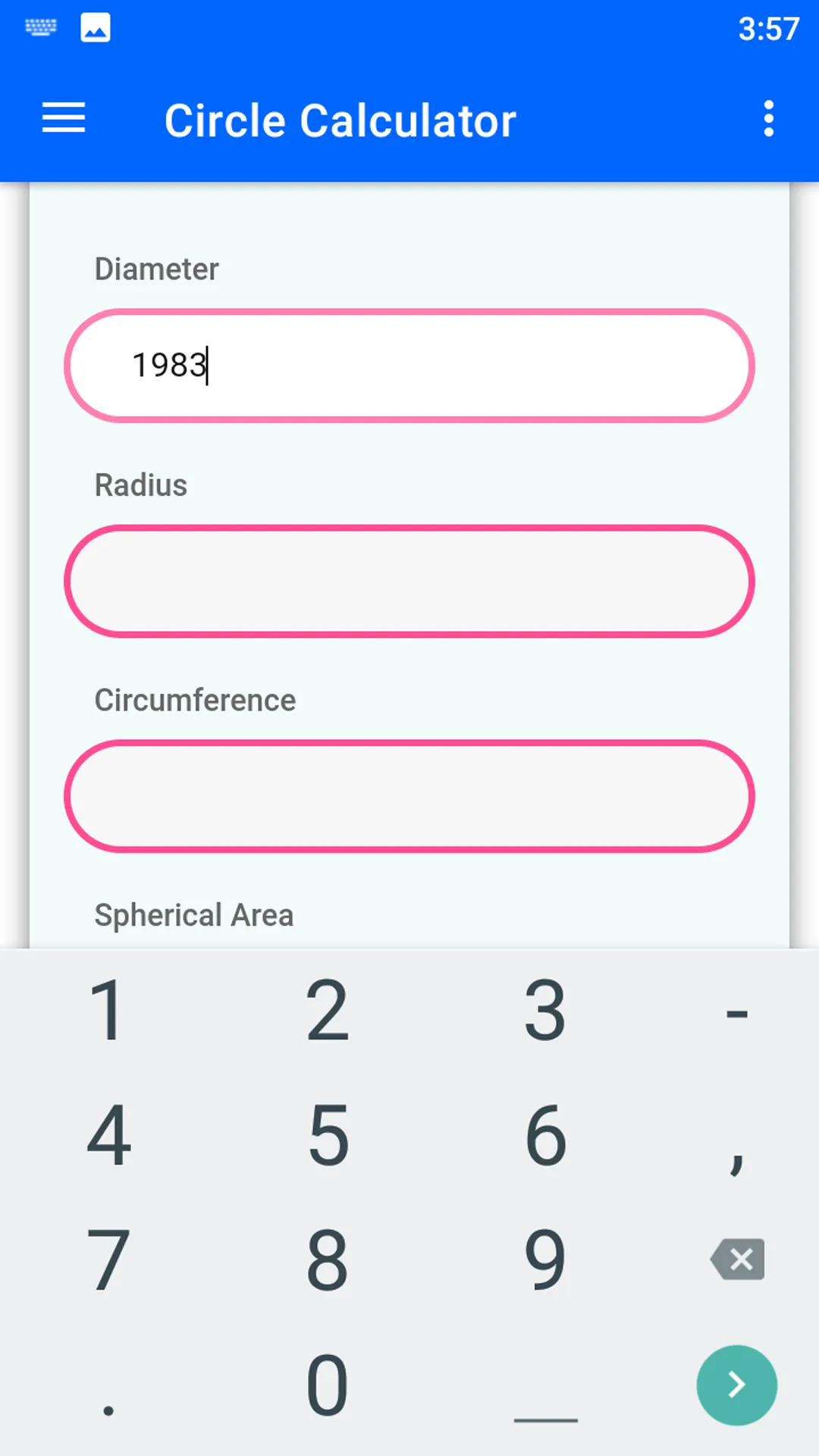 Circle Calculator | Indus Appstore | Screenshot