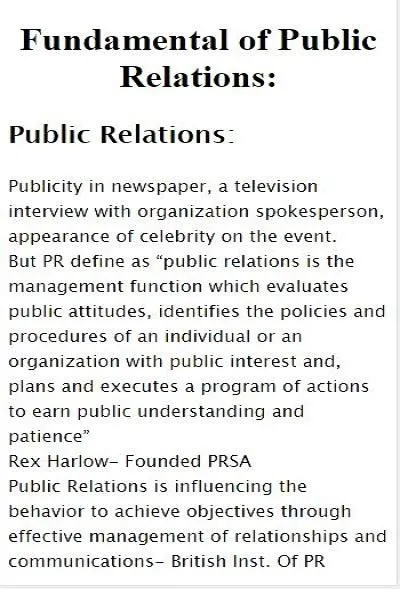 Fundamental of Public Relation | Indus Appstore | Screenshot